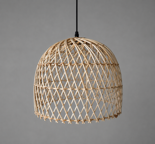 Mianzi Fern Pendant Lamp: Rattan Cane Handmade Lamp Boho Restaurants Decor