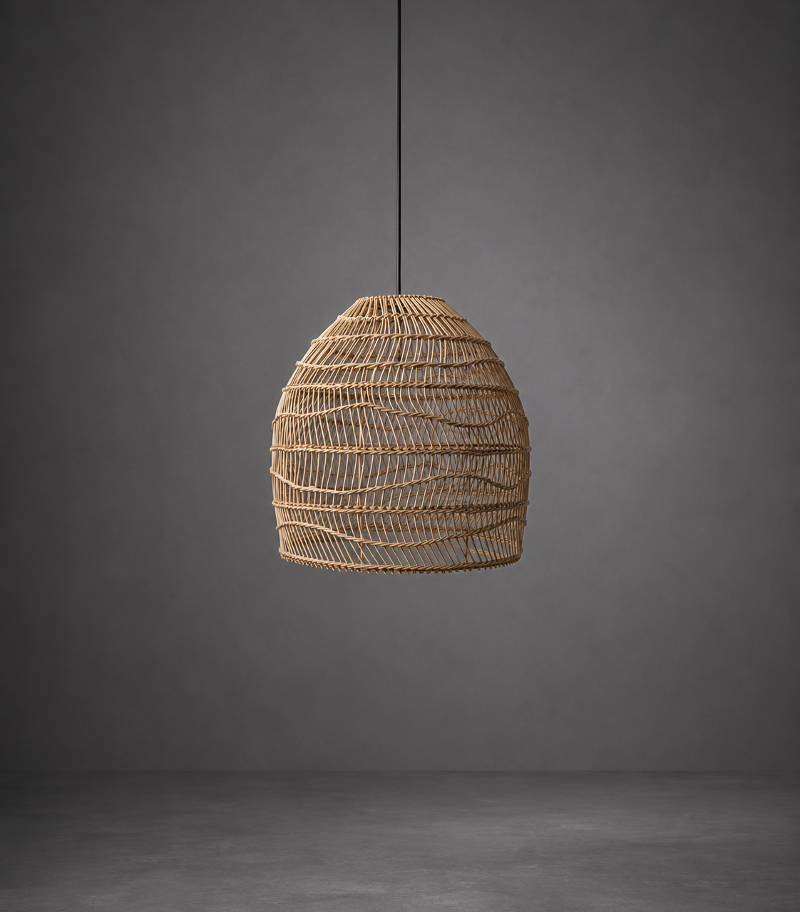 Mianzi Crator Pendant Lamp: Rattan Cane Handmade Lamp Boho Restaurants Decor