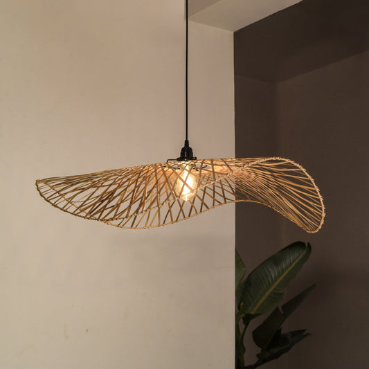 Swirl- Designer Bamboo Pendant Hanging Lamp Cane Chandelier Japandi Handmade Cafe Lighting Restaurants Decor Living Room 900/600/450 mm Diameter