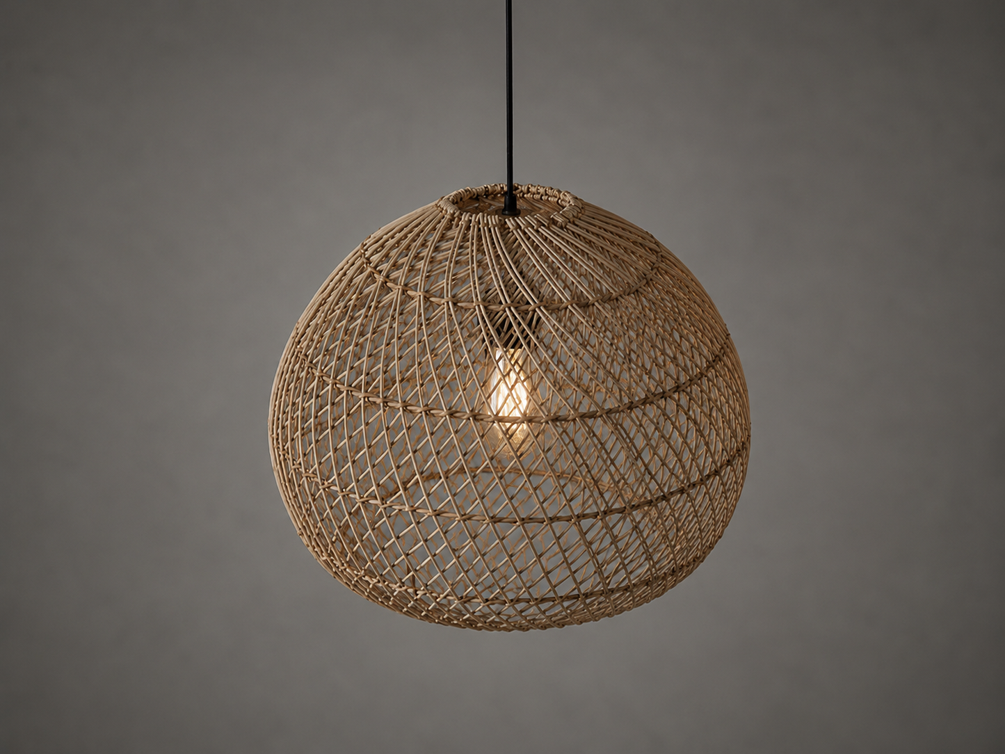 Mianzi Loom Pendant Lamp: Rattan Cane Handmade Lamp Boho Restaurants Decor