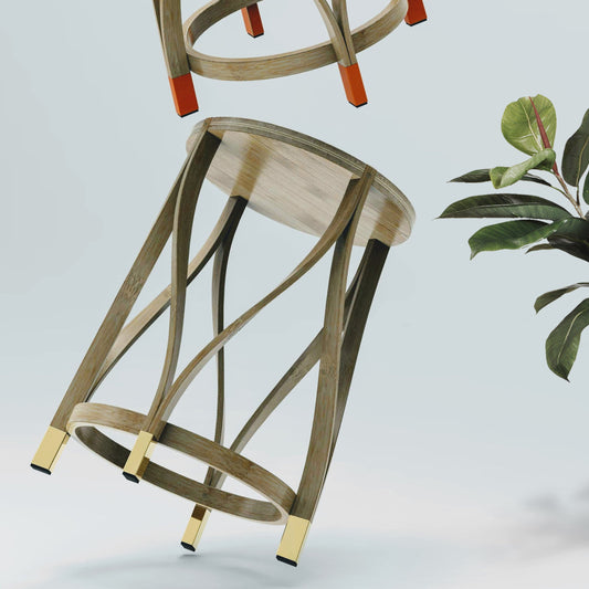 Lotus Stool (Large)-Furniture-Brass-Mianzi