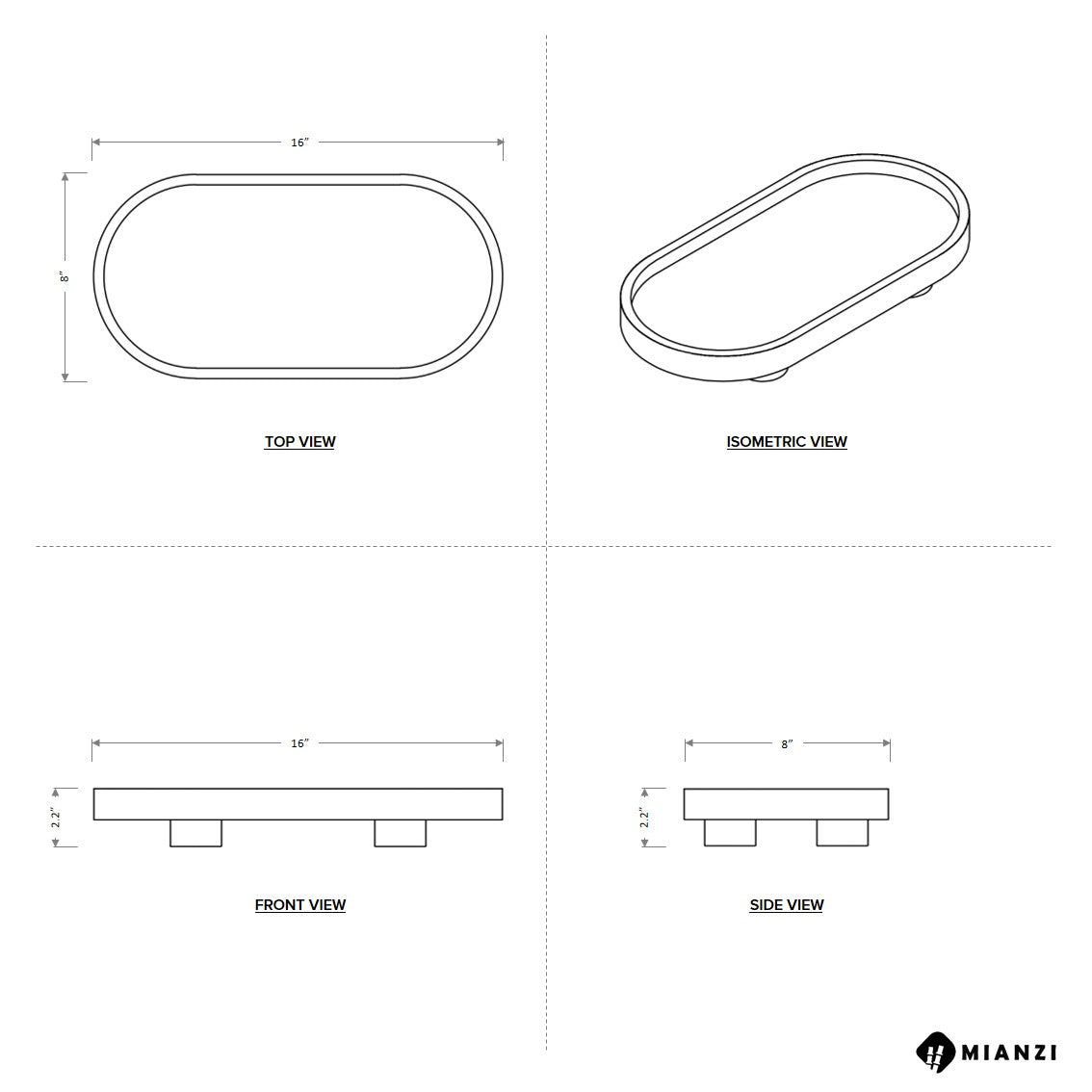 Podium Tray Oval (Large)-Lifestyle Accessories-Indigo Blue-Mianzi