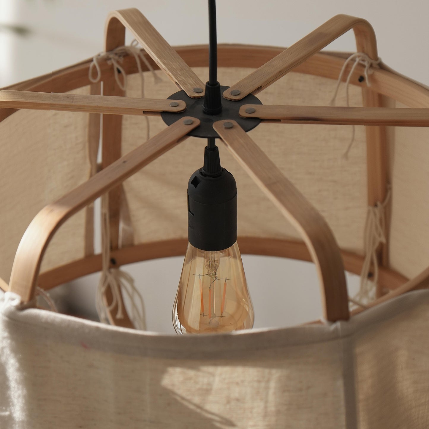 Ares Fabric Pendant Lamp Grand: Bamboo Fabric Handmade Lamp Greek Home Cafe Restaurants Decor