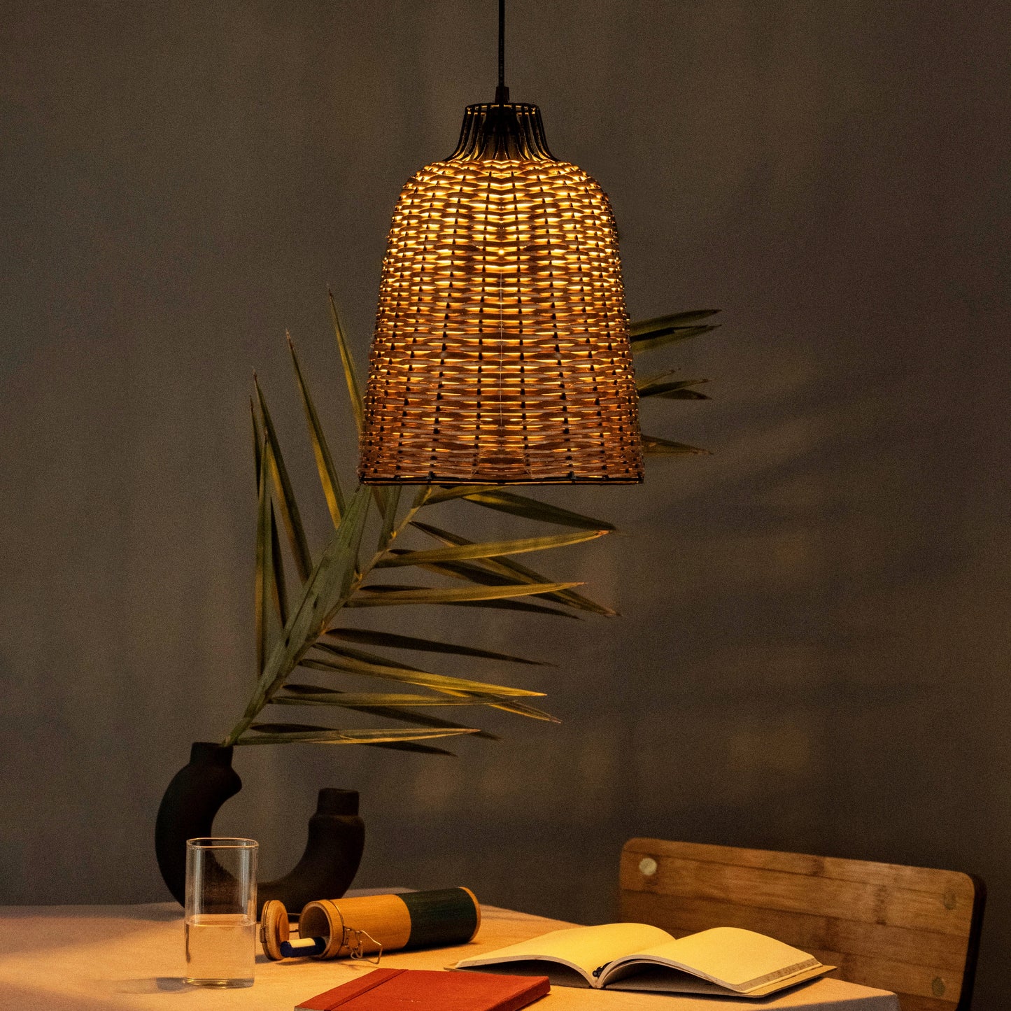 Cedar Pendant Lamp Grand- Willow Wicker Handmade Lamp Home Cafe Restaurants Decor