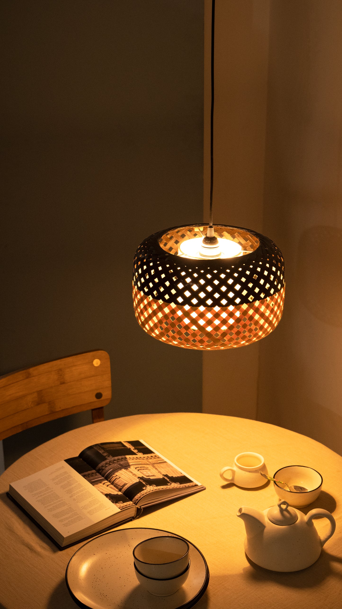 Opium Pendant Lamp: Designer Bamboo Pendant Hanging Lamp Chandelier Japandi Handmade Lighting Contemporary Decor Modern Homes Living Room [Sizes Available]