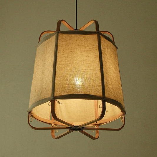 Ares Fabric Pendant Lamp Noble: Bamboo Fabric Handmade Lamp Home Japandi Cafe Decor