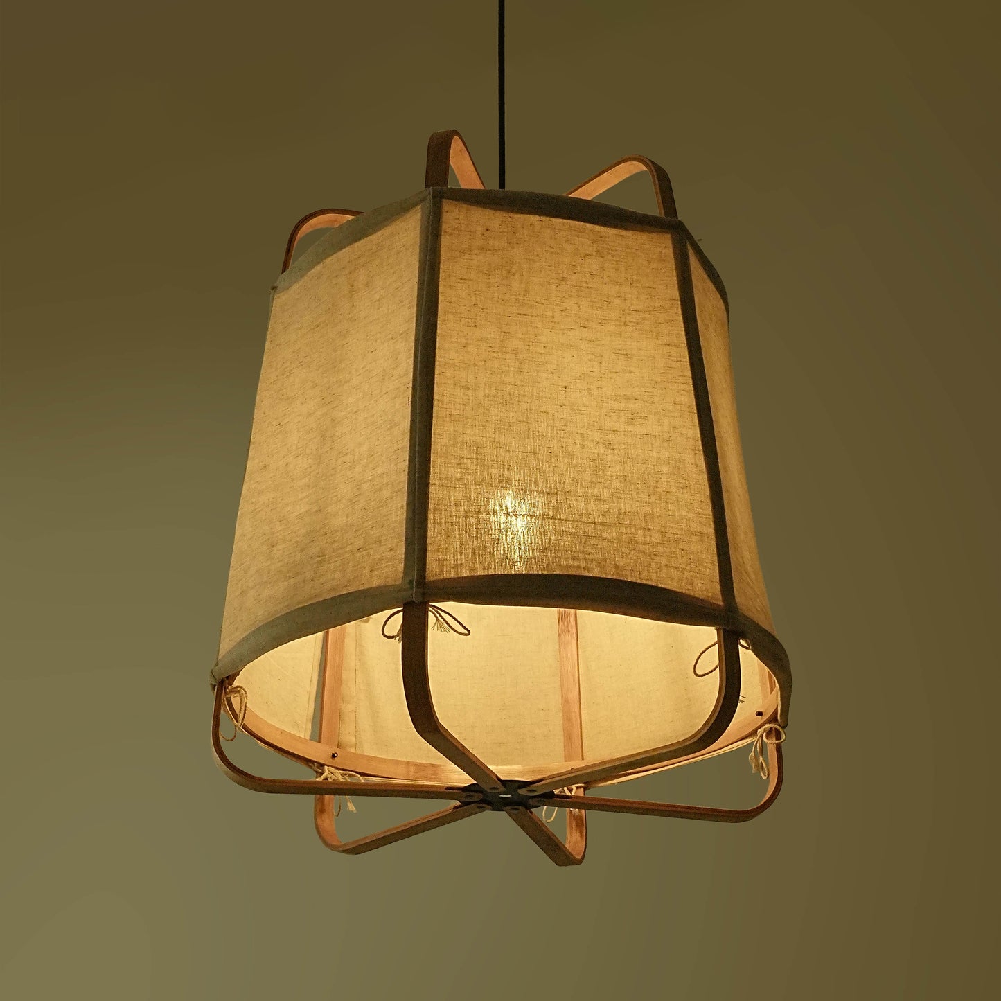 Ares Fabric Pendant Lamp Noble: Bamboo Fabric Handmade Lamp Home Japandi Cafe Decor