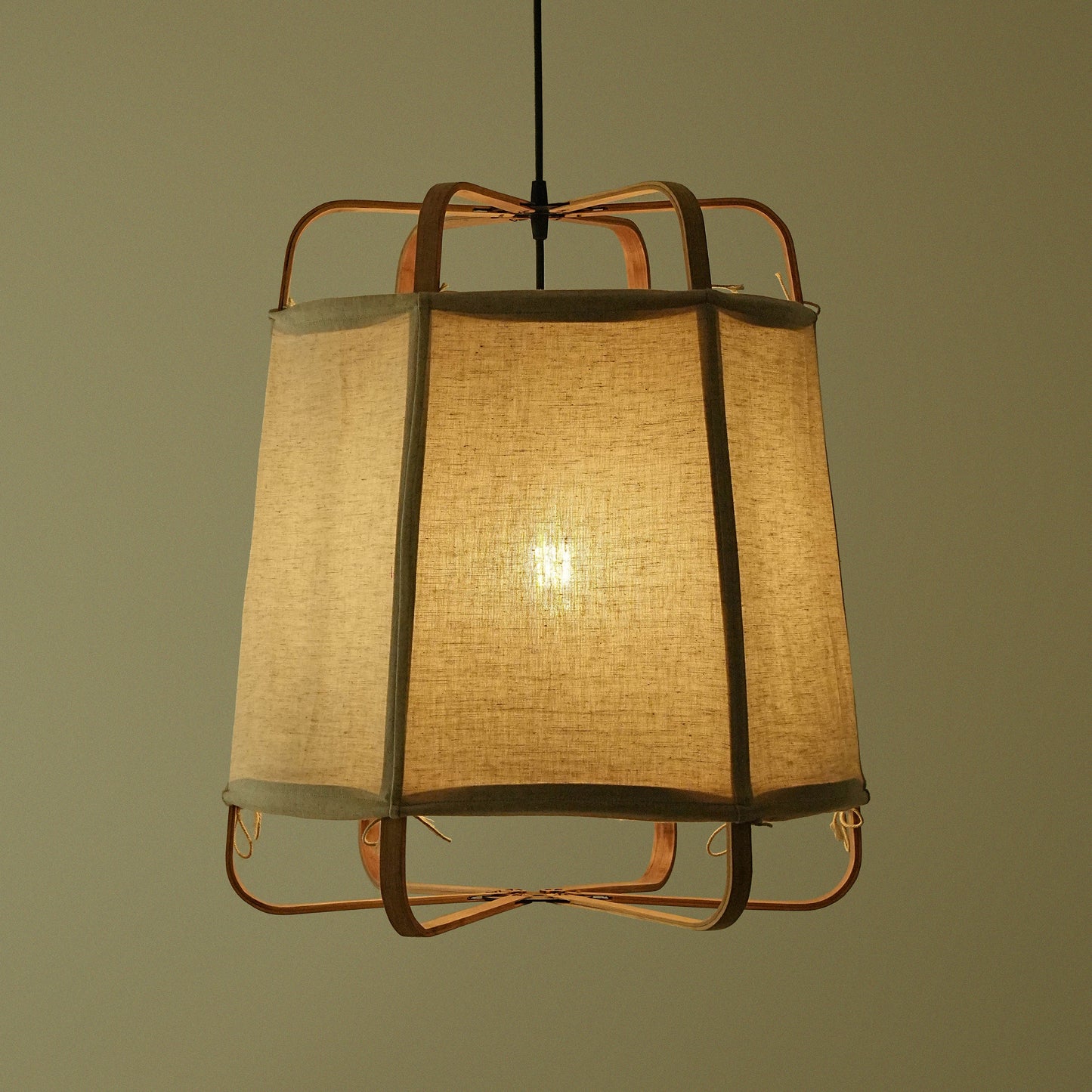Ares Fabric Pendant Lamp Noble: Bamboo Fabric Handmade Lamp Home Japandi Cafe Decor