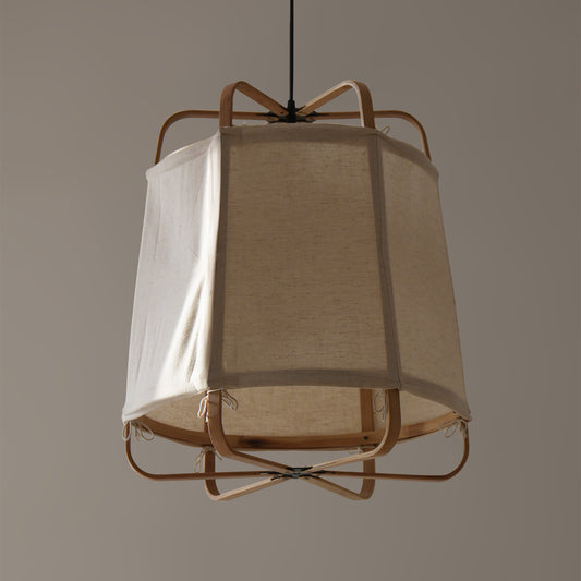 Ares Fabric Pendant Lamp Noble: Bamboo Fabric Handmade Lamp Home Japandi Cafe Decor