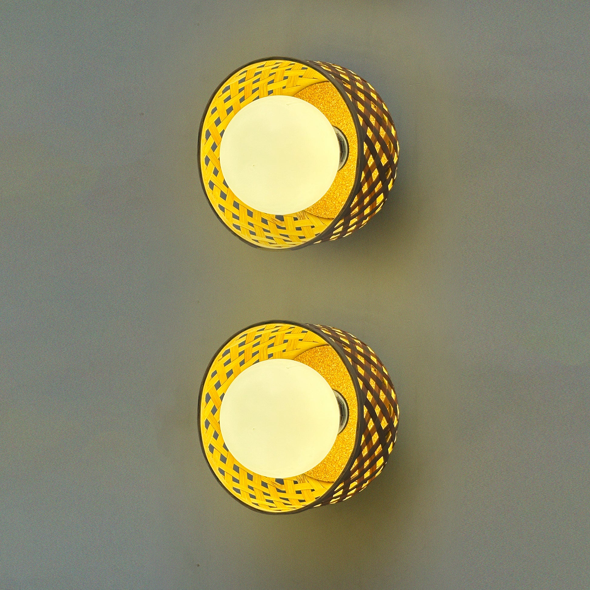 Foxglove Arctic Wall Lamp: Designer Bamboo Unique Wall Light Sconce for Home and Offices [20cm/8in Dia]-Mianzi