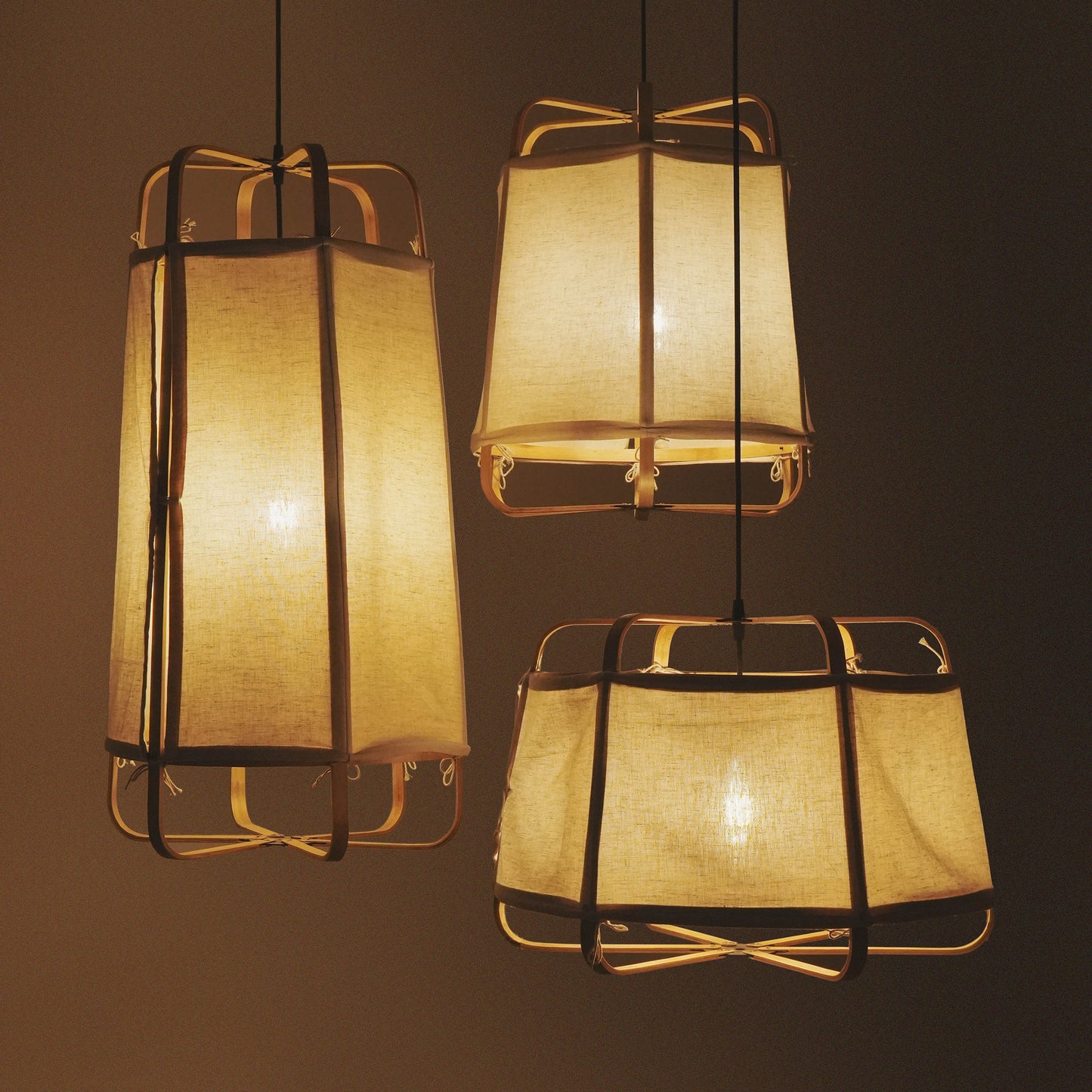 Ares Fabric Pendant Lamp Grand: Bamboo Fabric Handmade Lamp Greek Home Cafe Restaurants Decor