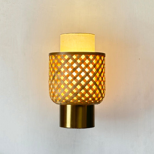Foxglove Cone- Designer Bamboo Wall Lamp, Unique Willow Wicker  Wall Light Sconce for Home Restaurants and Offices