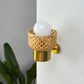Foxglove Globe Wall Lamp: Bamboo Light Sconce for Home Restaurants and Offices [20cm/8in Dia]-Mianzi