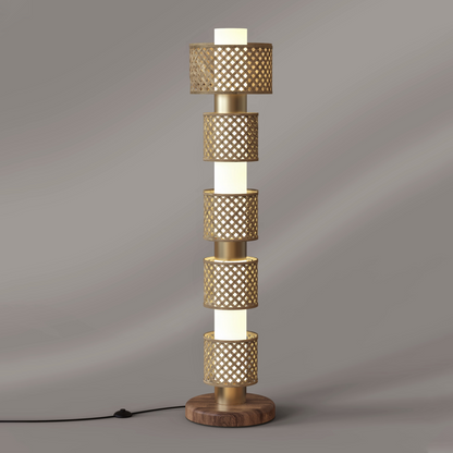Metamorphosis Floor Lamp FHHHH: Handmade Office Reception Lighting Decor [35cm/14in(Dia) x 147.5cm/58in(H)]-Mianzi