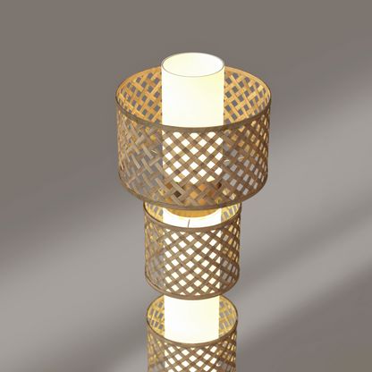 Metamorphosis Floor Lamp FHHHH: Handmade Office Reception Lighting Decor [35cm/14in(Dia) x 147.5cm/58in(H)]-Mianzi
