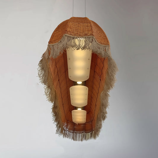 Aster Linear Lamp: Designer Bamboo Chandelier | Handmade Cafe Lighting [2m/6.5ft(L) | 4m/13ft(L) | 6m/20ft (L)]