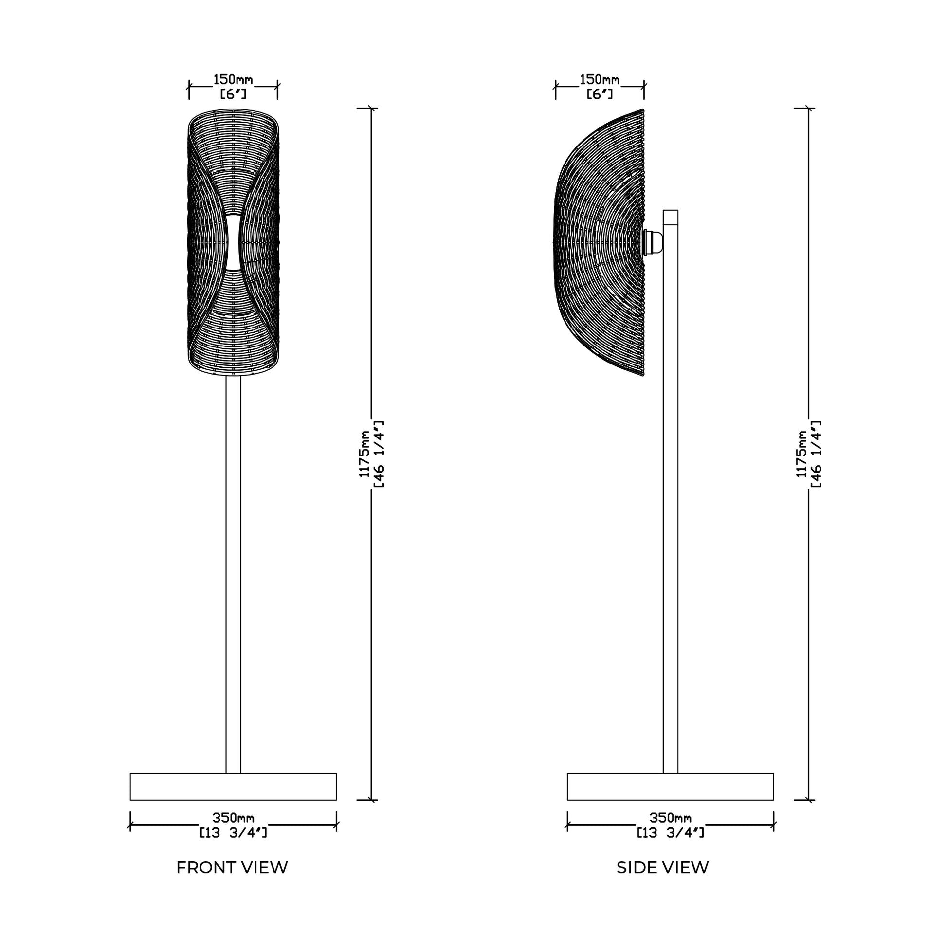 Ooas Sol Floor Lamp: Award-Winning Japandi Handmade Lighting Decor Living Room [15cm/6in(W) X 35cm/14in(Dia) X 117.5cm/46.2in(H)]-Mianzi