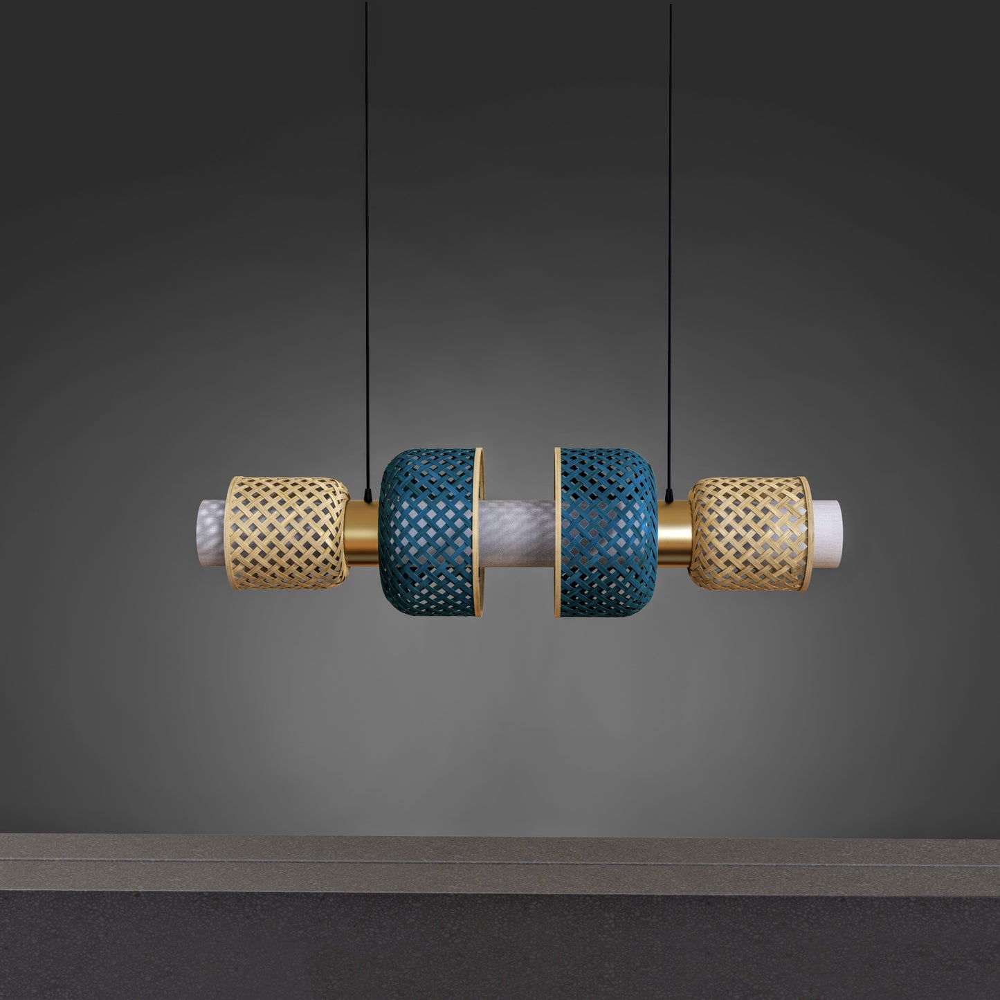 Metamorphosis Pendant Lamp-H-001: Designer Hanging Lamp Modern Chandelier Modular Decor [107.5cm/42in(L) x 30cm/12in(H)]-Mianzi
