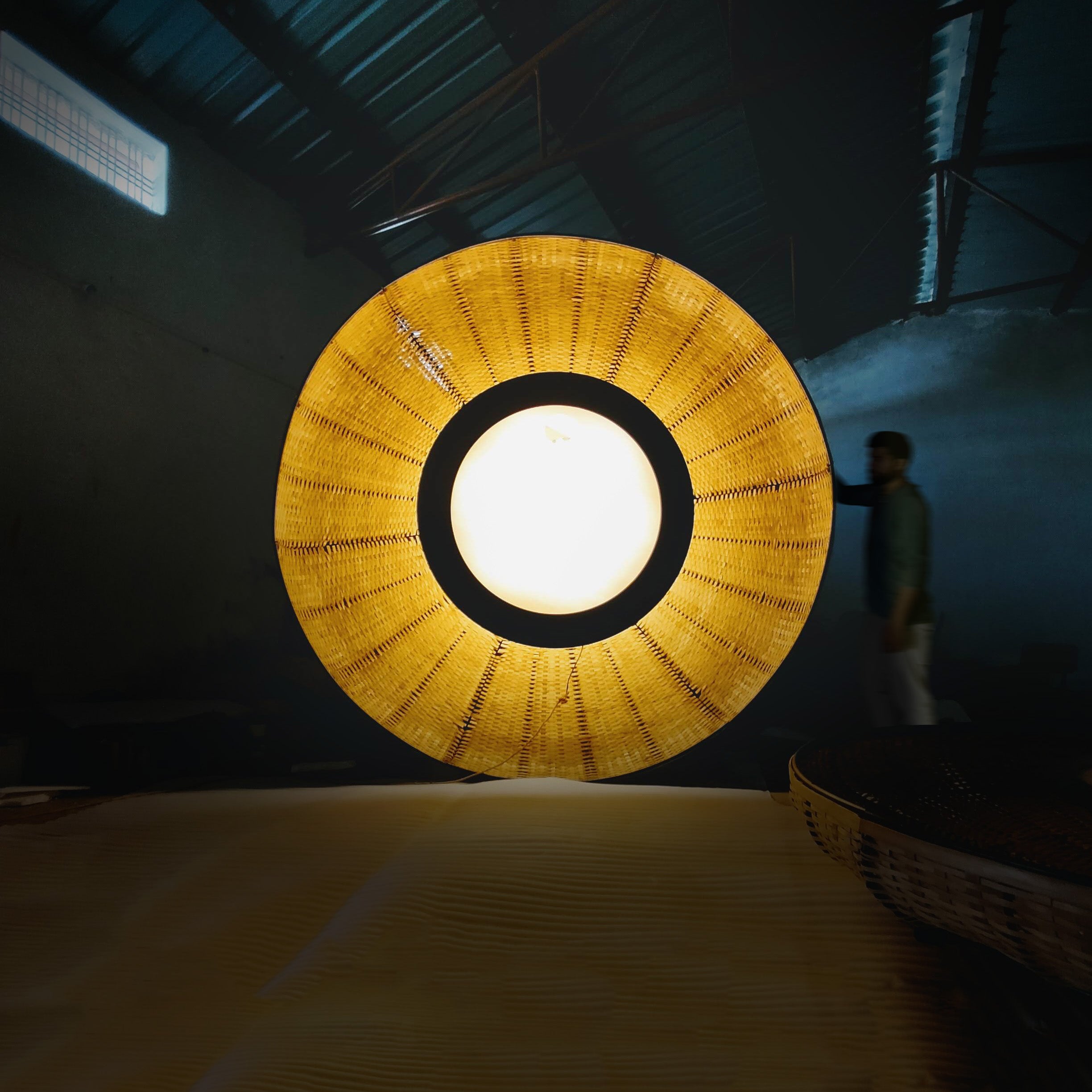 The Lilypad: Designer Bamboo Chandelier | Japandi Large Lamp | Handmade Cafe Lighting Restaurants Decor Living Room [4ft, 6ft, 8ft Dia]-Mianzi