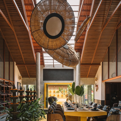 The Lilypad: Designer Bamboo Chandelier | Japandi Large Lamp | Handmade Cafe Lighting Restaurants Decor Living Room [4ft, 6ft, 8ft Dia]