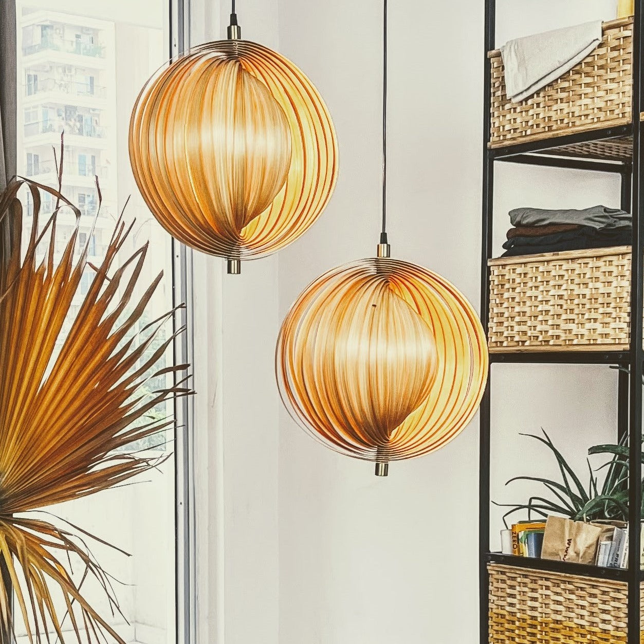 Seashell Pendant Lamp: Designer Hanging Lamp Chandelier | Handmade Cafe Lighting | Restaurants Decor Living Room [30cm/12in, 40cm/16in Dia]-Mianzi