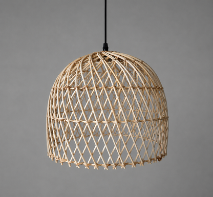 Mianzi Fern Pendant Lamp: Rattan Cane Handmade Lamp Boho Restaurants Decor