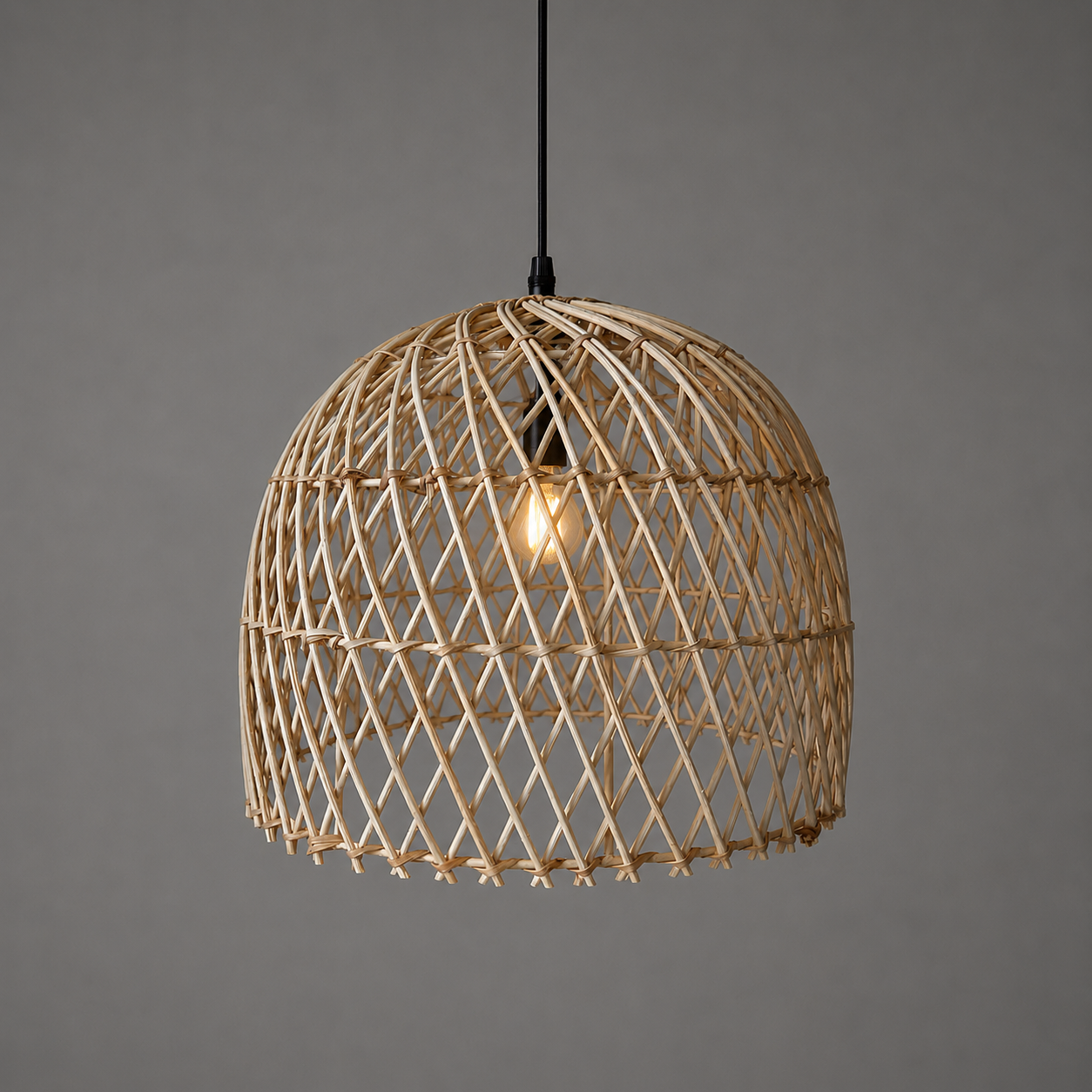 Mianzi Fern Pendant Lamp: Rattan Cane Handmade Lamp Boho Restaurants Decor