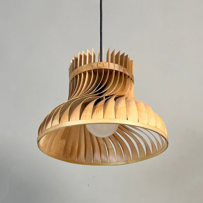 Dune Pendant Lamp: Designer Bamboo Hanging Lamps | Japandi Cafe Lighting, Restaurants Decor [25cm/10in, 35cm/14in Dia]-Mianzi
