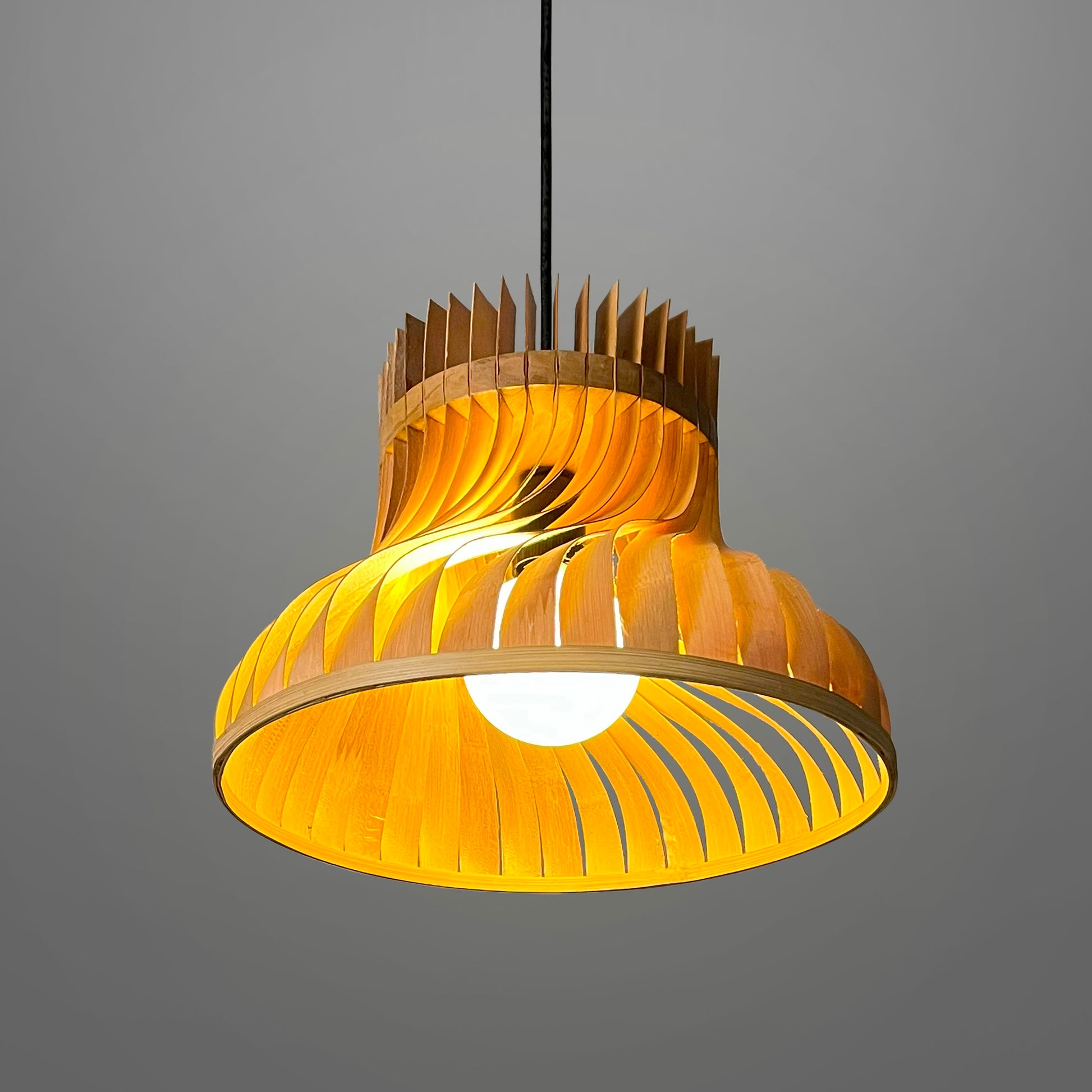 Dune Pendant Lamp: Designer Bamboo Hanging Lamps | Japandi Cafe Lighting, Restaurants Decor [25cm/10in, 35cm/14in Dia]-Mianzi