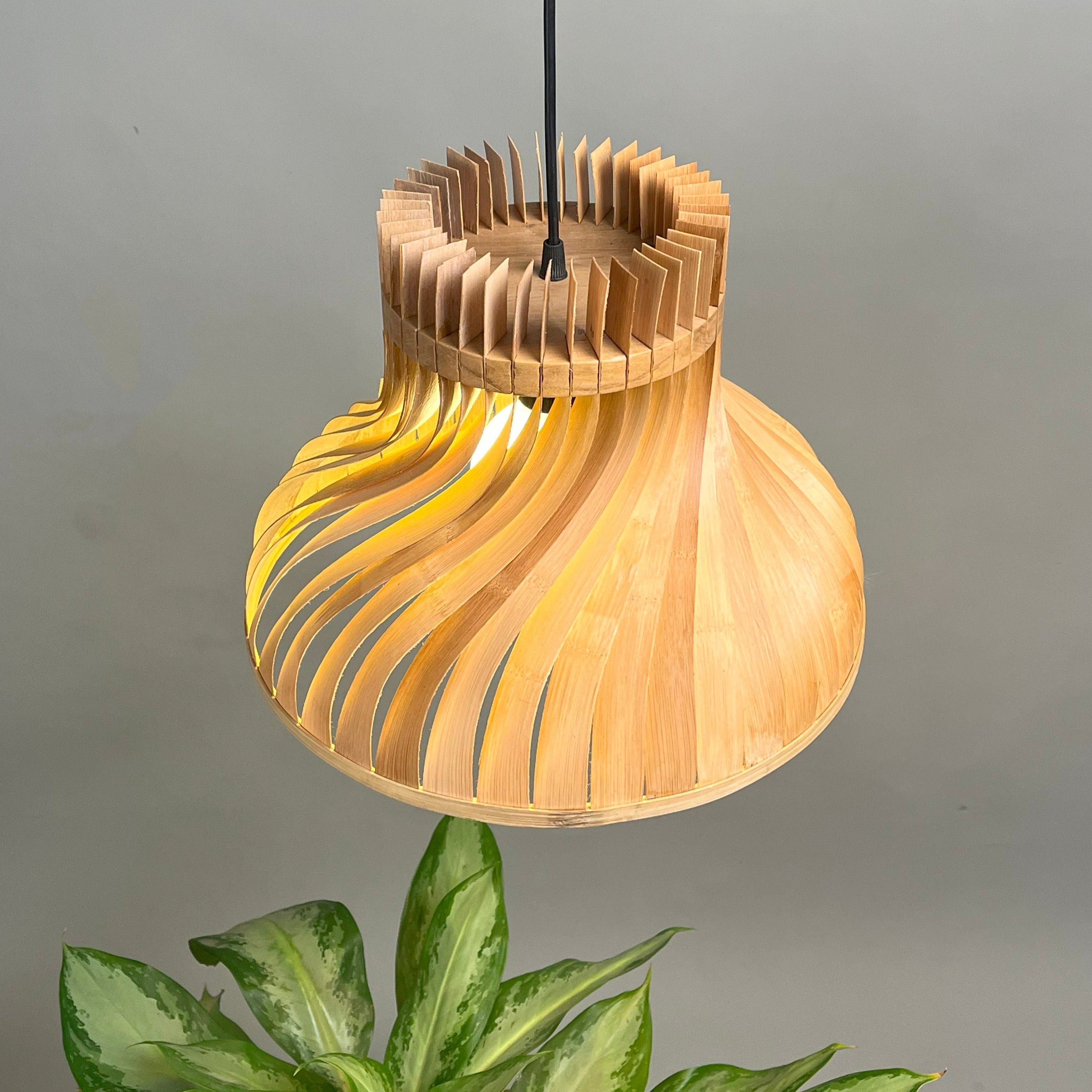 Dune Pendant Lamp: Designer Bamboo Hanging Lamps | Japandi Cafe