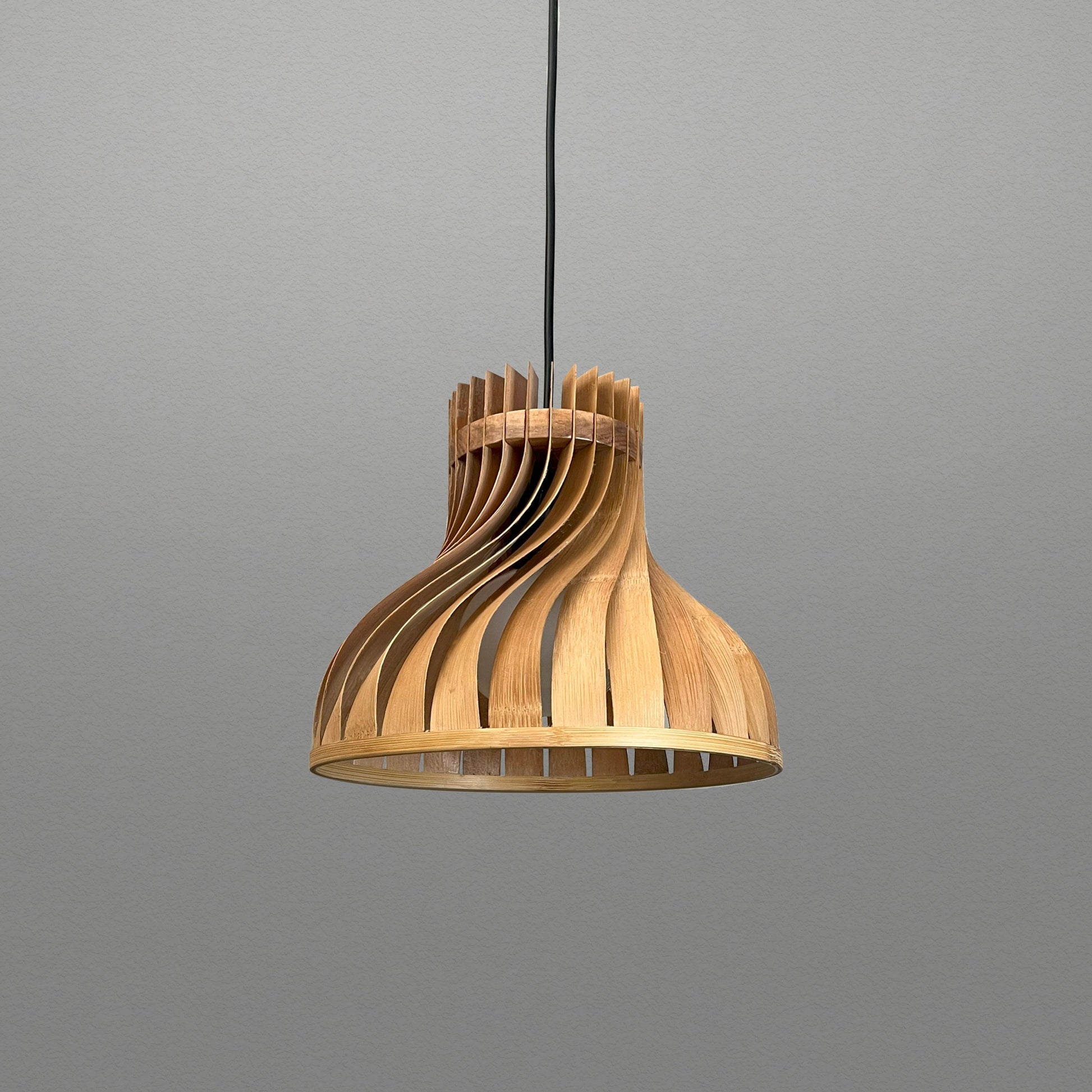 Dune Pendant Lamp: Designer Bamboo Hanging Lamps | Japandi Cafe Lighting, Restaurants Decor [25cm/10in, 35cm/14in Dia]-Mianzi