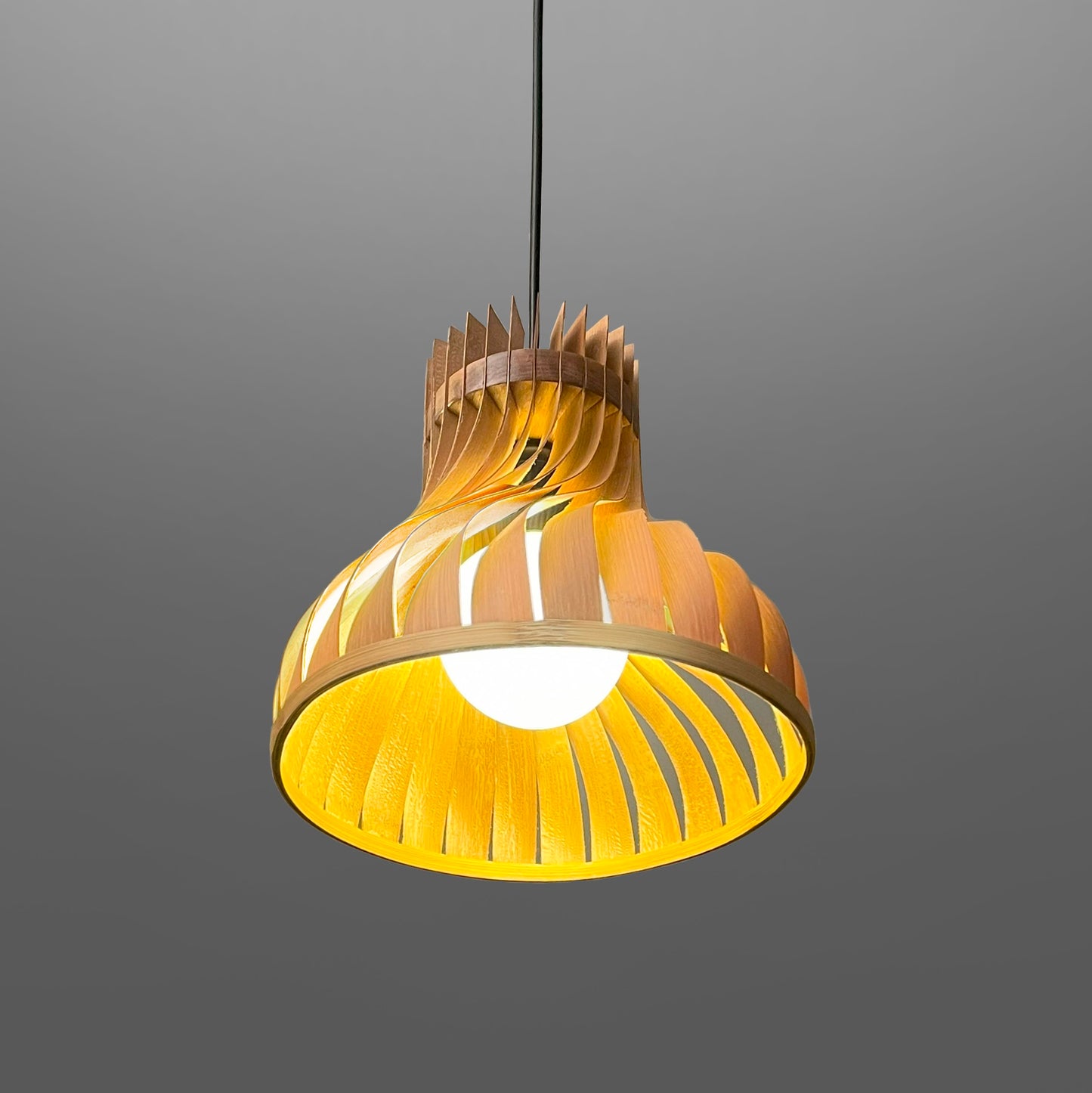 Dune Pendant Lamp: Designer Bamboo Hanging Lamps | Japandi Cafe Lighting, Restaurants Decor [25cm/10in, 35cm/14in Dia]-Mianzi