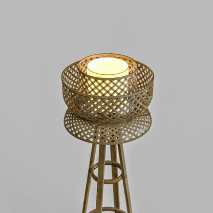 Lotus Floor Lamp : Designer Bamboo Floor Lamps Handmade Cafe Lighting Restaurants Decor [45cm/18in(Dia) X 145cm/57in(H)]-Mianzi
