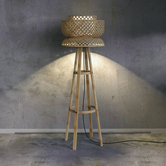 Lotus Floor Lamp : Designer Bamboo Floor Lamps Handmade Cafe Lighting Restaurants Decor [45cm/18in(Dia) X 145cm/57in(H)]-Mianzi