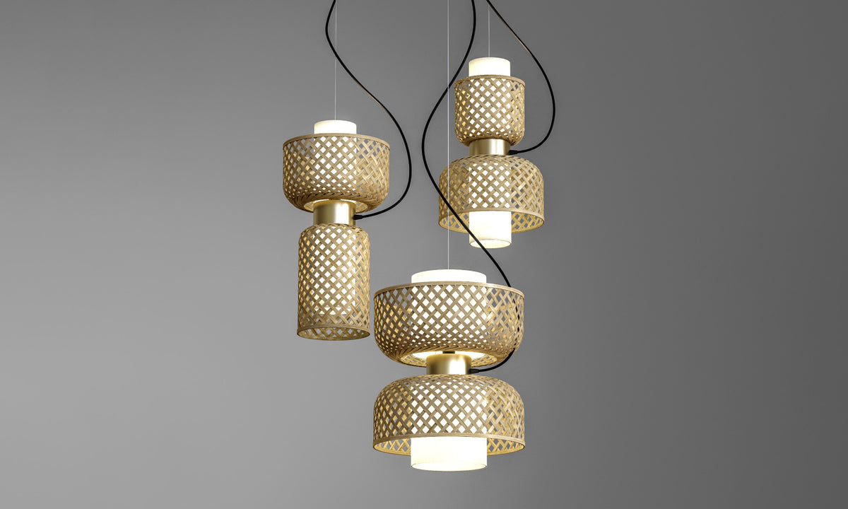 Module Pendent Lamp Metamorphosis Modular Bamboo Pendant Lamps | Mianzi