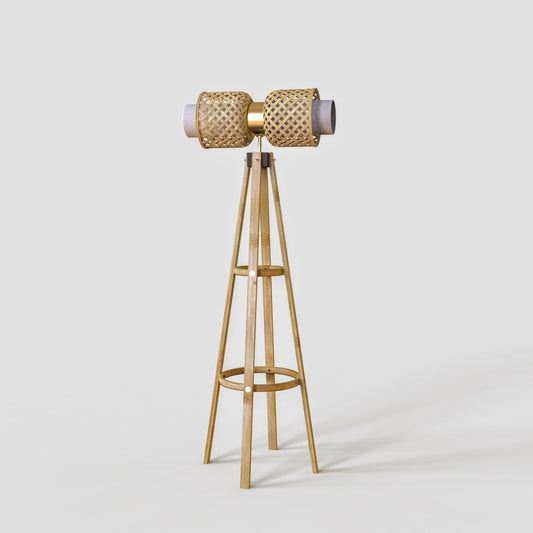 Metamorphosis Floor Lamp DD: Award-Winning Japandi Handmade Lighting Decor Living Room [20cm/8in Dia]-Mianzi