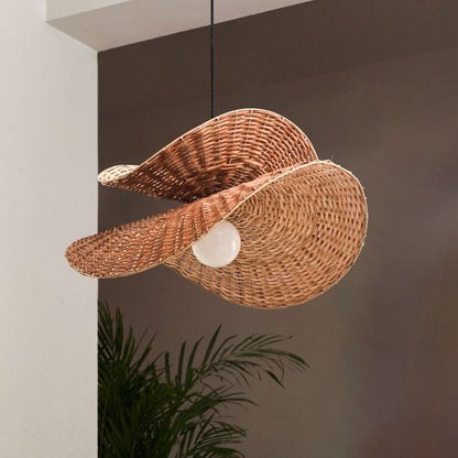 Ooas Bloom Pendant Lamp: Hanging Lamp Natural/Bamboo Woven Light for Home Restaurants and Offices [60cm/24in Dia]-Mianzi