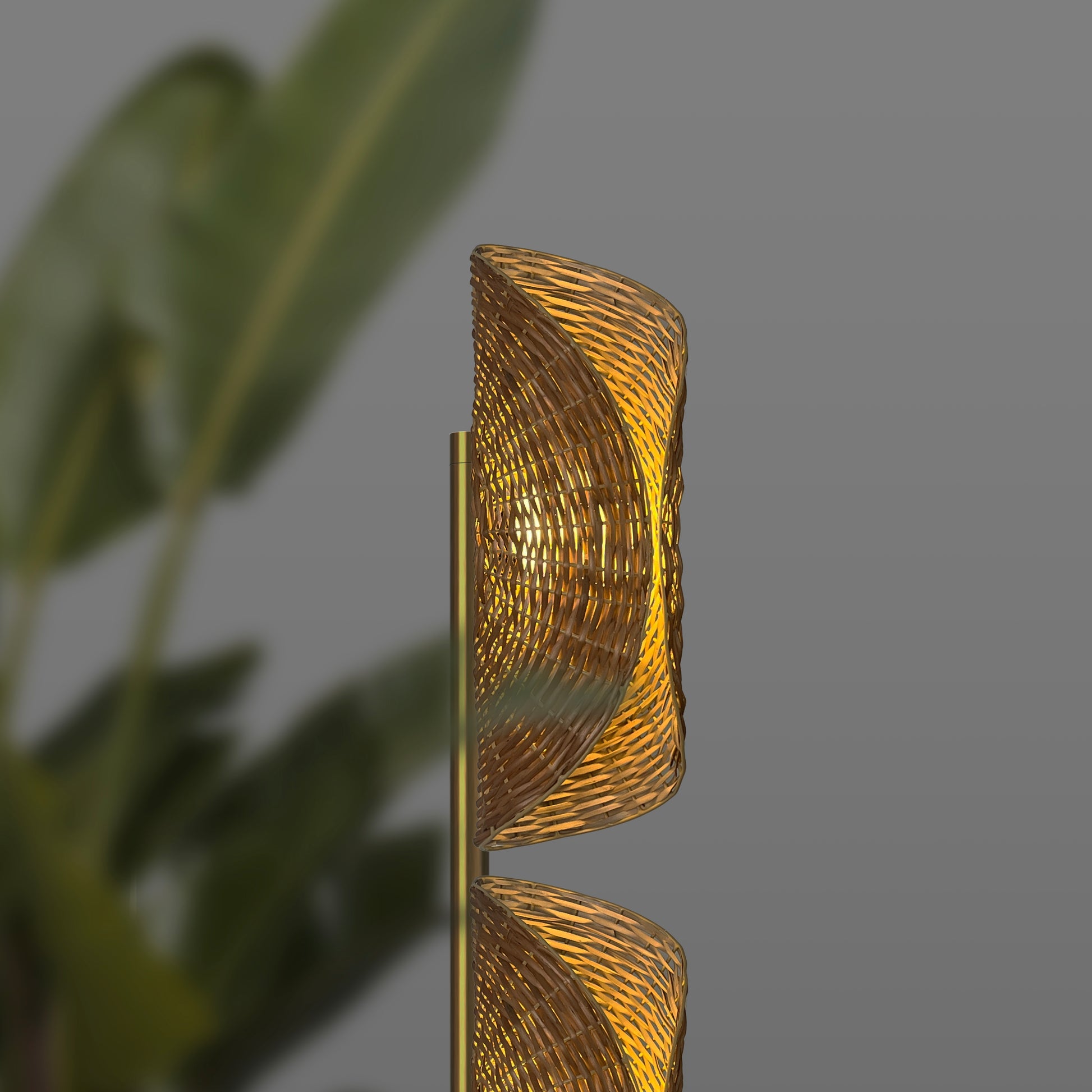 Ooas Duo Floor Lamp: Award-Winning Japandi Handmade Lighting Decor Living Room [15cm/6in(W) x 35cm/14in(Dia) X 117.5cm/46in(H)]-Mianzi