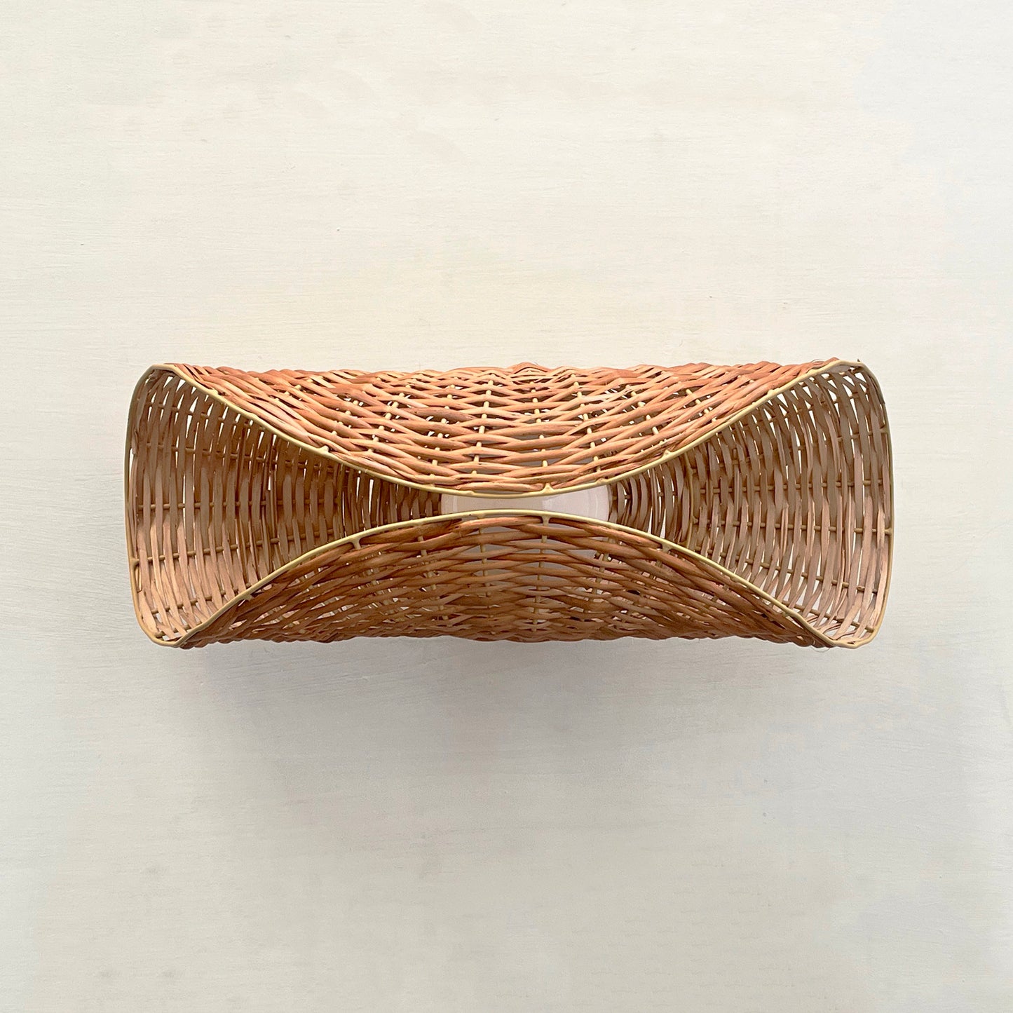 Ooas Wall Lamp: Designer Willow Wicker Wall Light Sconce for Home Restaurants and Offices [15cm/6in(W) X 45cm/18in(H) X 15cm/6in(D)]-Mianzi