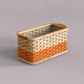 Stadium Desk Basket: Bamboo Handwoven Storage Basket | Multi-Color Basket for Office Desk Study Table | Corporate Gifting [30cm/12in(L) x 15cm/6in(B) x 15.5cm/6in(H)]-Mianzi