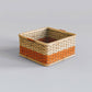 Squircle-Wicker Handwoven Storage Basket Picnic Basket Colorful Cane Bamboo Basket for Home Corporate Gifting