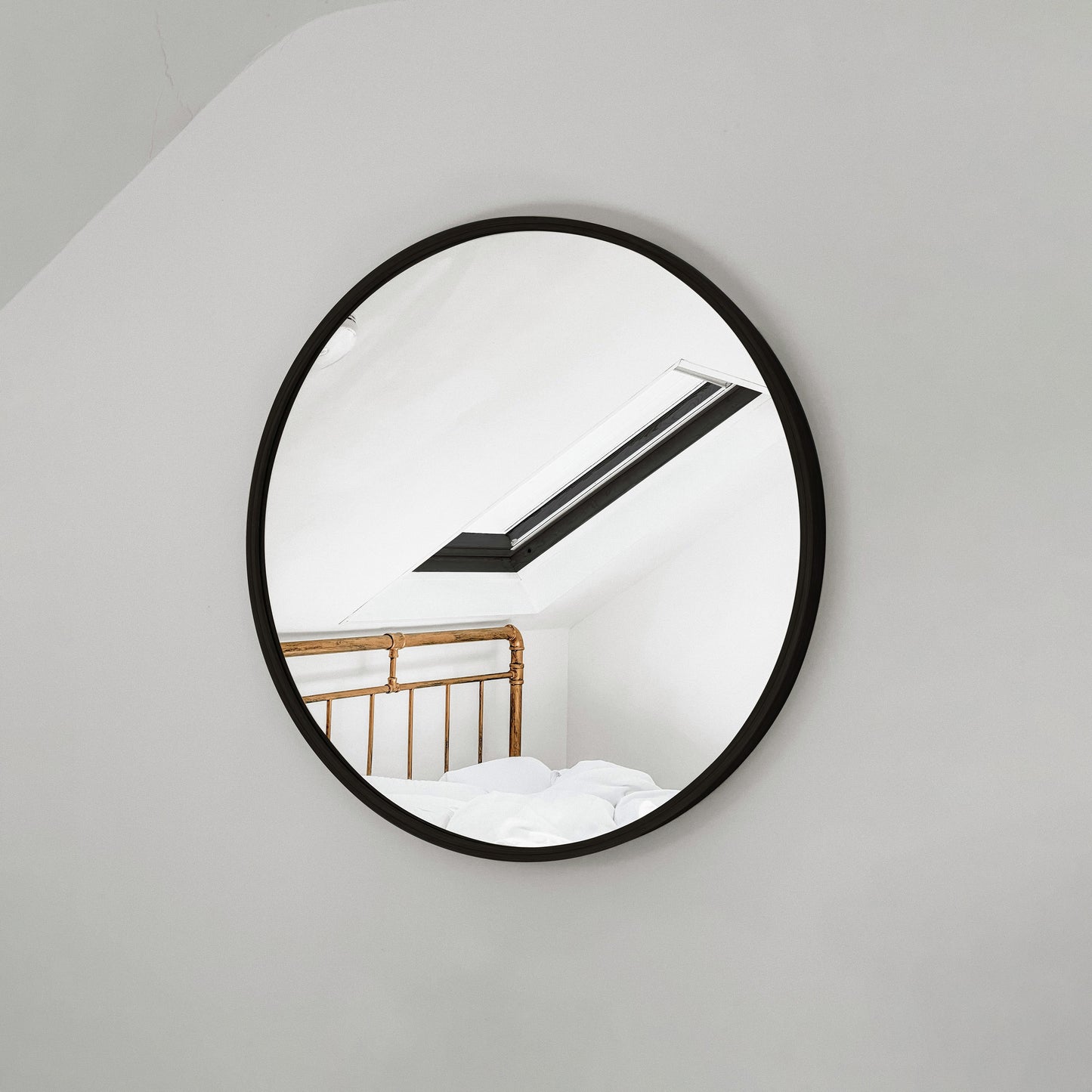 Mira Round Wall Mirror: Decorative Full Length Wall Mirror | Extra Large For Dressing Bathroom Bedroom [45cm/18in, 60cm/24in, 90cm/35in Dia]-Mianzi