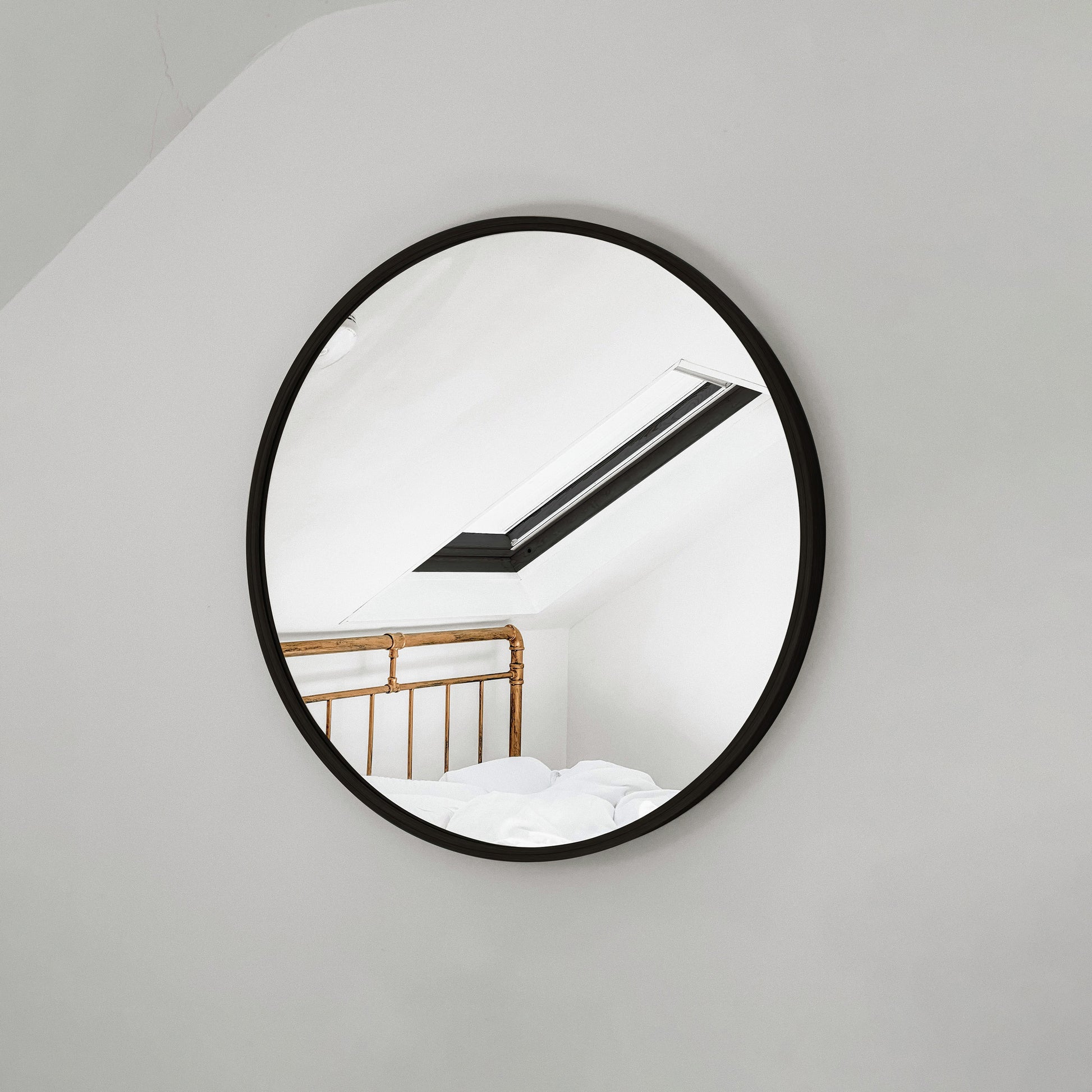 Mira Round Wall Mirror: Decorative Full Length Wall Mirror | Extra Large For Dressing Bathroom Bedroom [45cm/18in, 60cm/24in, 90cm/35in Dia]-Mianzi