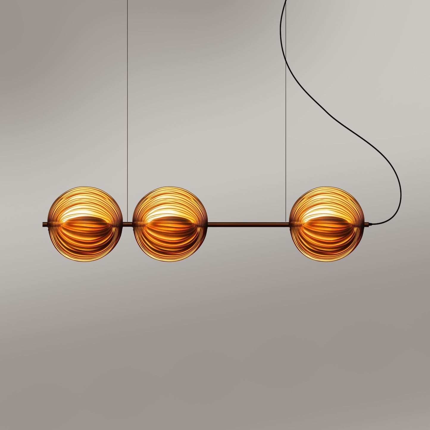 Seashell Linear Pendant Lamp: Japandi Bamboo Pendant Hanging Lamp Handmade Chandelier Cafe Lighting [150cm/60in(L) x 30cm/12in(Diameter)]-Mianzi