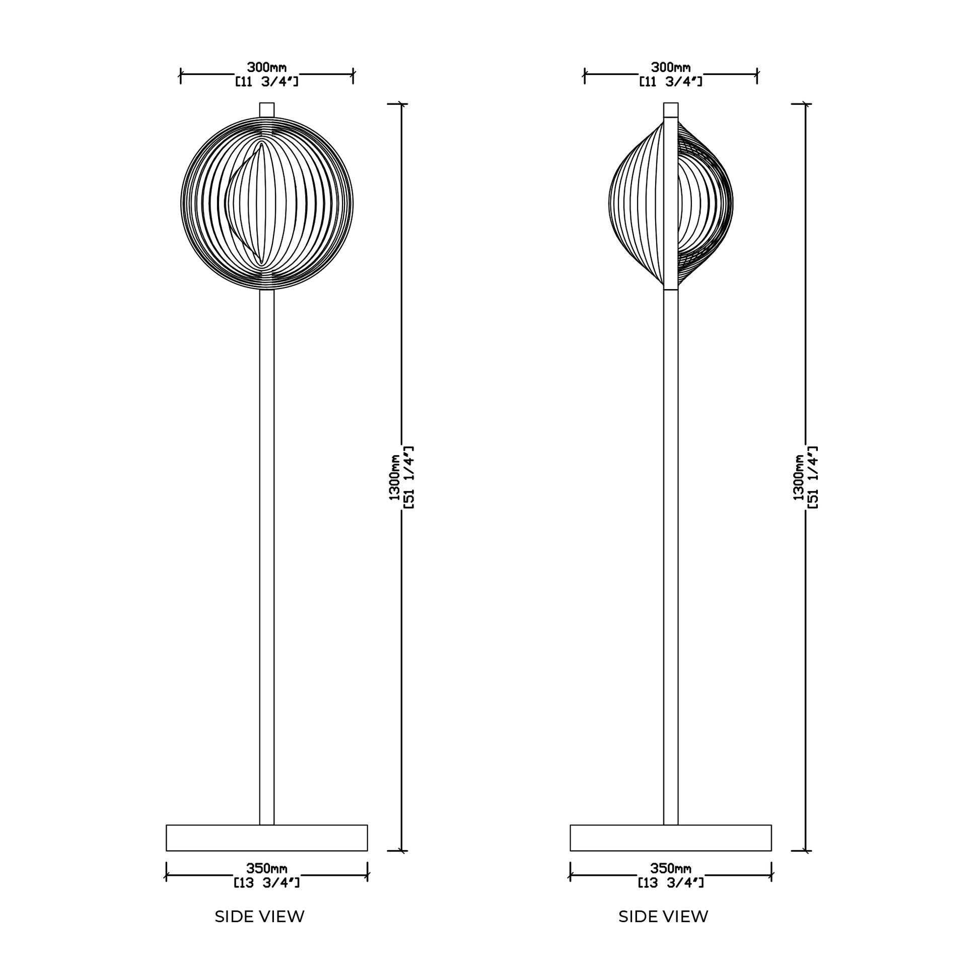 Seashell Sol Floor Lamp: Award-Winning Bamboo Floor Lamp | Japandi Handmade Lighting Decor [30cm/12in(Shade Dia) X 35cm/14in(Pedestal Dia) X 130cm/51in(H)]-Mianzi