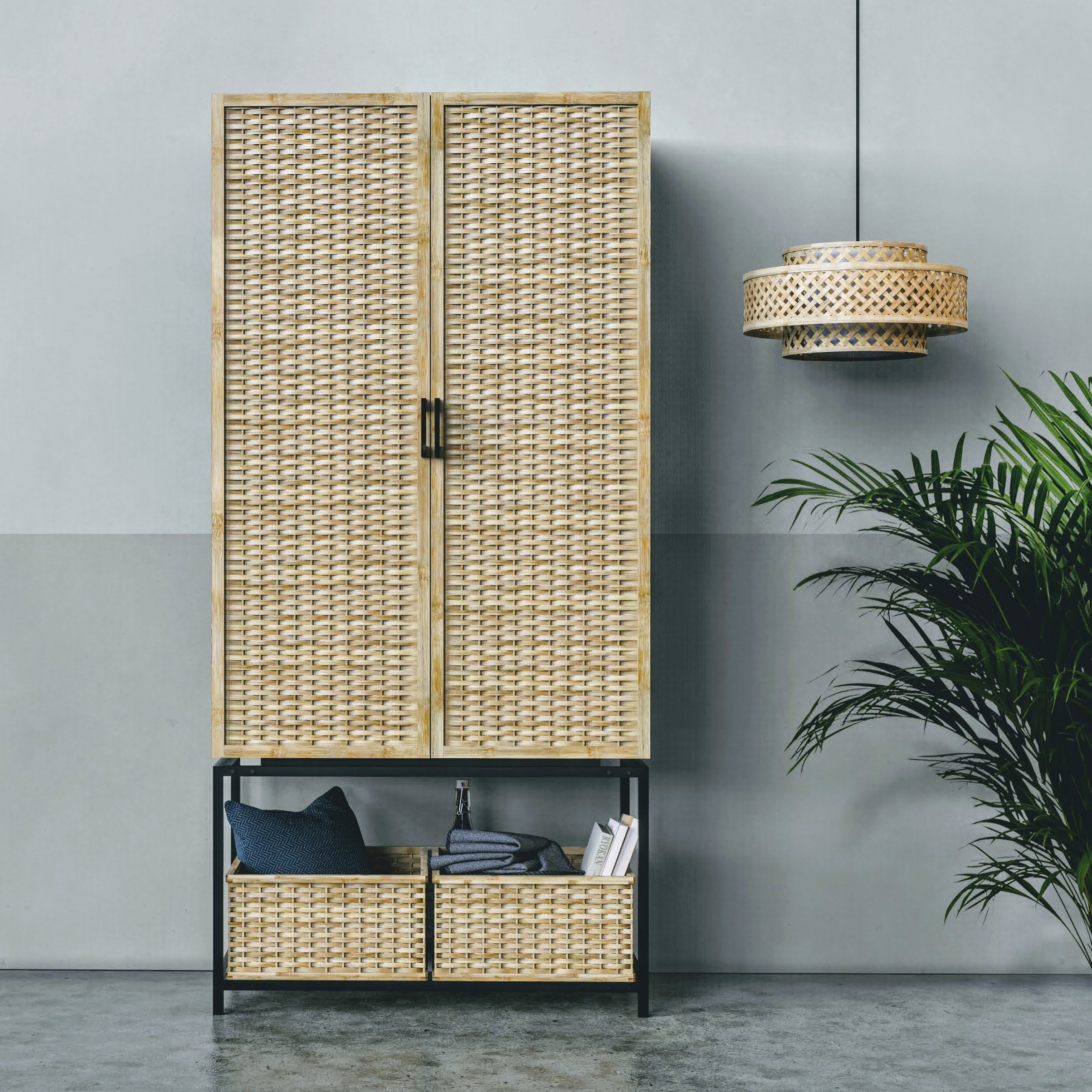 Wardrobe Shutter: Modular Bamboo Doors for Wardrobe, Modern Almirah [Customizable]-Mianzi
