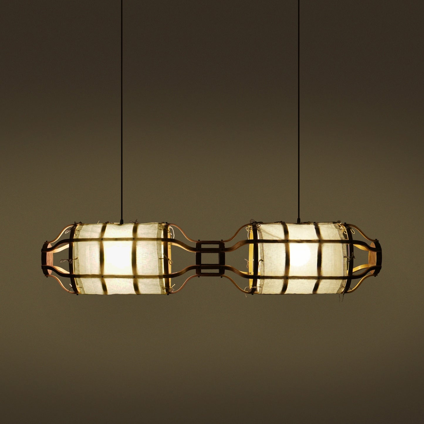 Sirius Linear Pendant Lamp: Japandi Hanging Lamp Handmade Chandelier Cafe Lighting [42cm(L) X 8cm(H)]