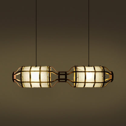 Sirius Linear Pendant Lamp: Japandi Hanging Lamp Handmade Chandelier Cafe Lighting [42cm(L) X 8cm(H)]