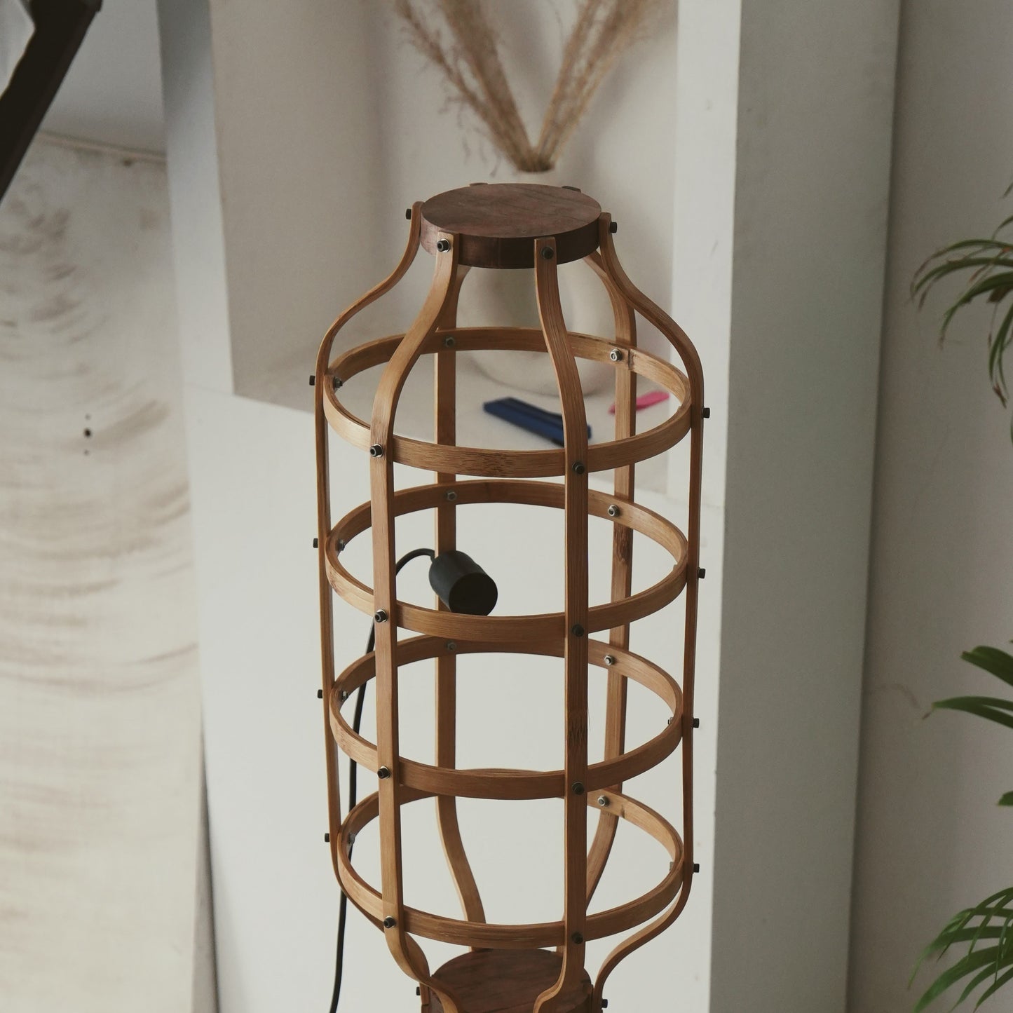 Sirius Linear Pendant Lamp: Japandi Hanging Lamp Handmade Chandelier Cafe Lighting [42cm(L) X 8cm(H)]