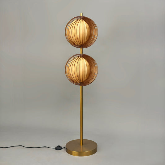 Seashell Binary Floor Lamp: Award-Winning Bamboo Floor Lamp Japandi Handmade Lighting Decor Living Room